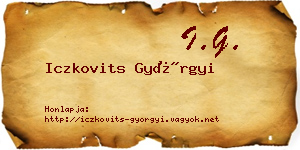 Iczkovits Györgyi névjegykártya